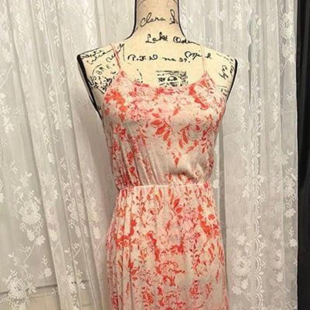 Embrace Effortless Elegance with the Orange and White Maxi Dress!